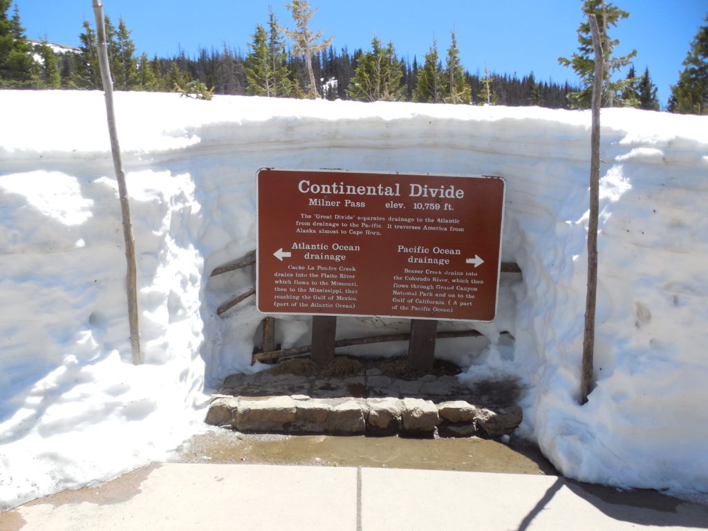 Continental Divide Marker on Trail Ridge Road