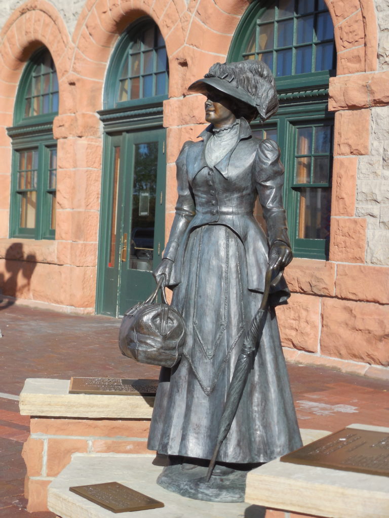 statue of circa 1890's woman at Cheyenne Depot