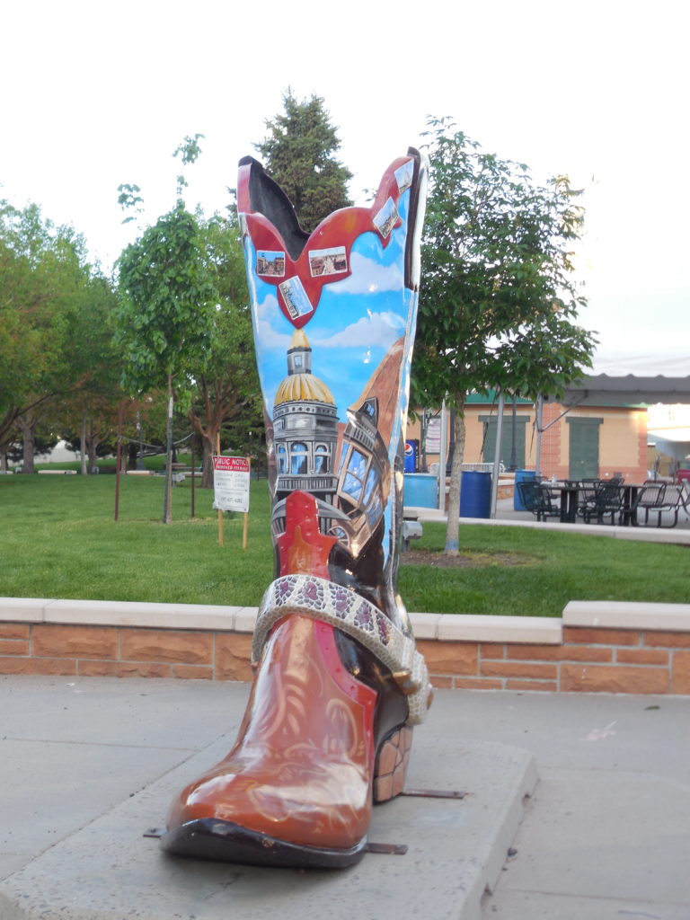 Number 17 of 25 hand-painted 8-foot-tall boots in Cheyenne.