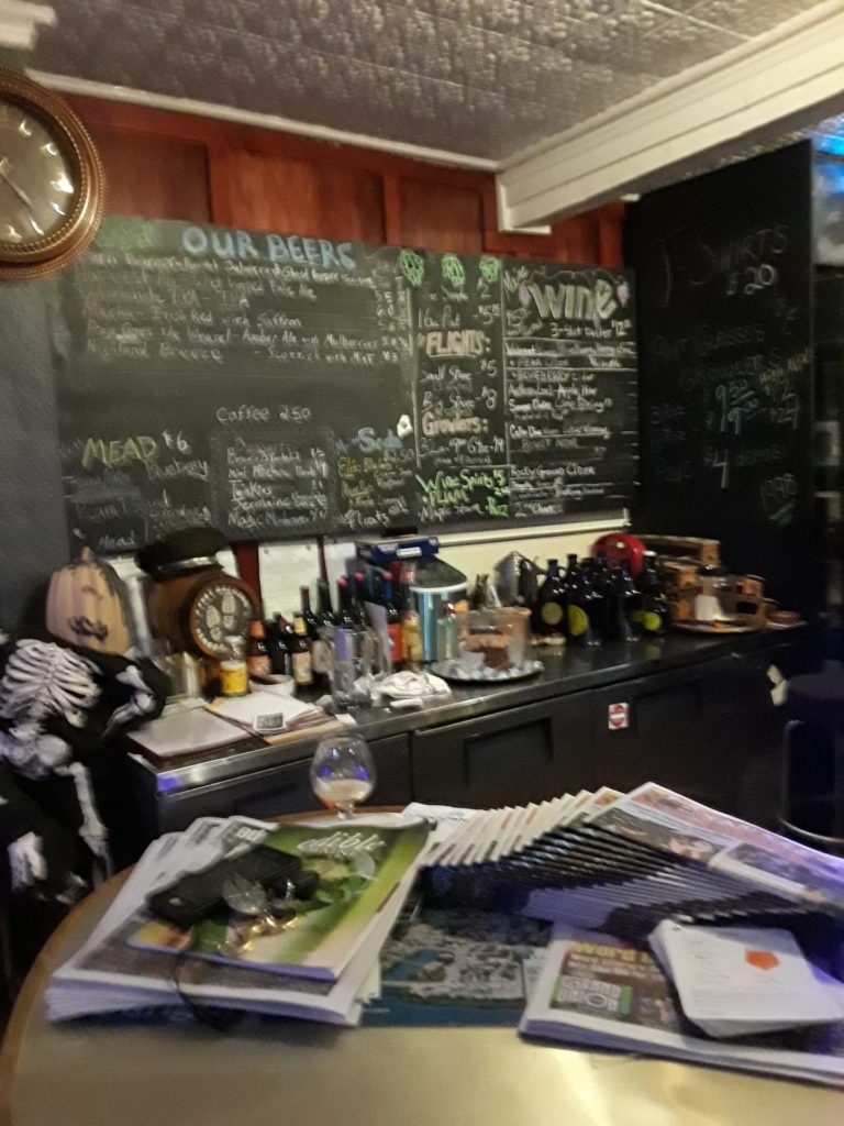 Beer and Beverage chalkboard menu at 2 Feet Brewing