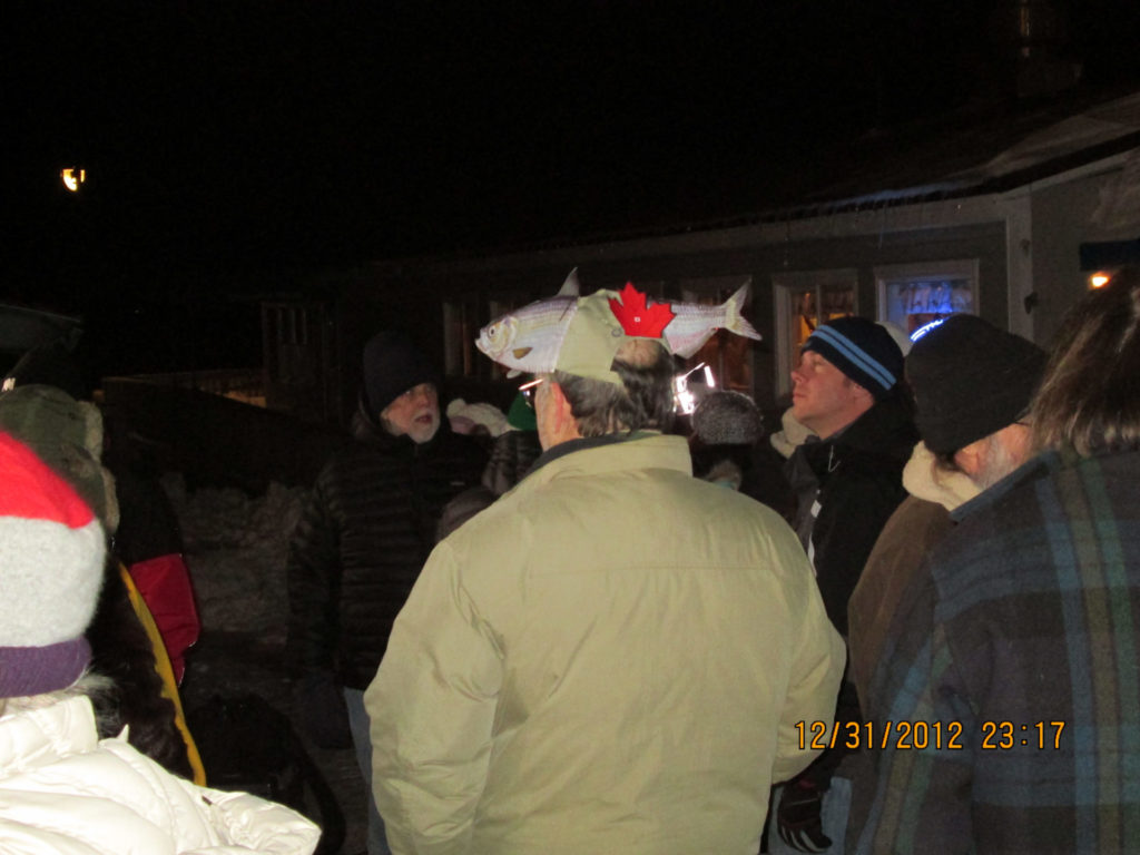 Crowd at Eastport Maine New Years Eve