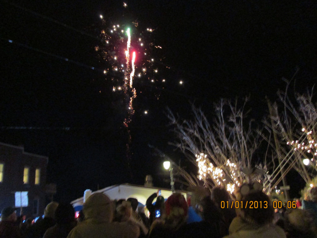 Fireworks at Eastport Maine New Years Eve
