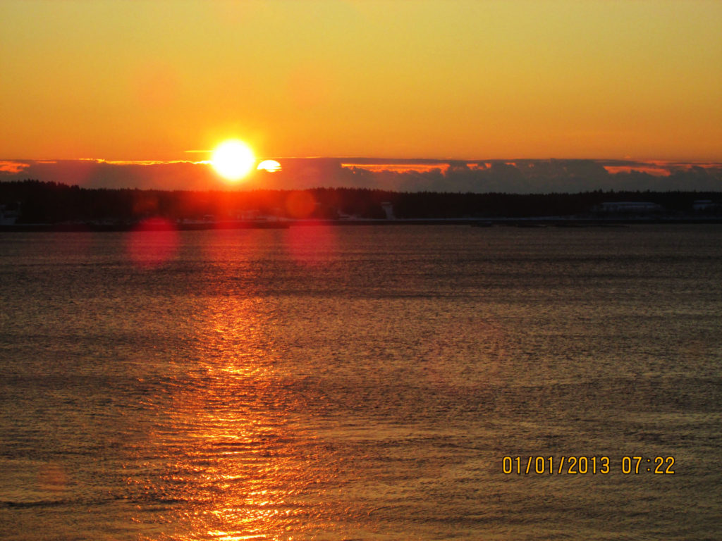 Sunrise on New Years Day as seen from Eastport Maine
