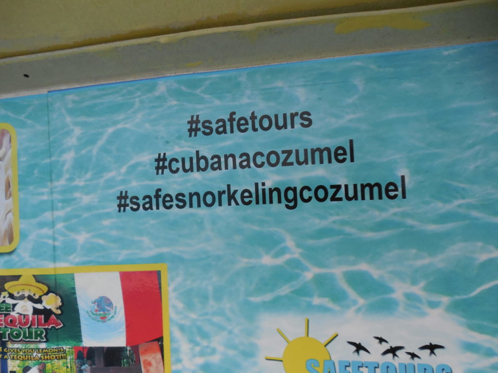 hatchtags for a snorkeling excursion in Cozumel