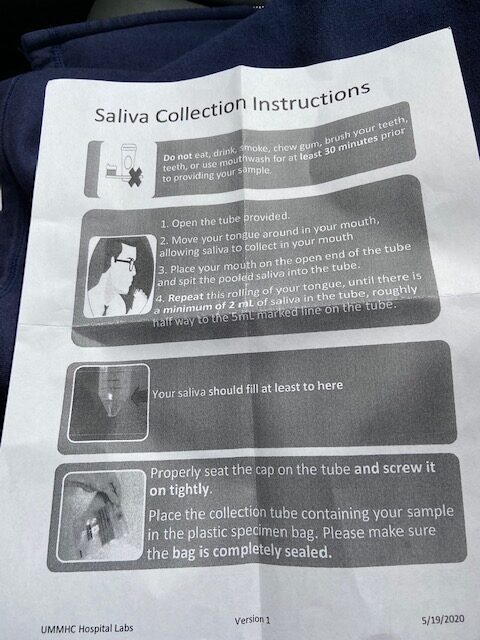 Saliva Collection Instructions for Covid19 Test