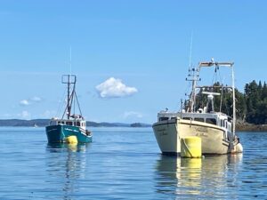 Boats moored off of Lubec, Maine