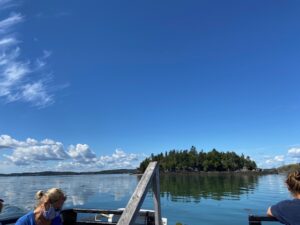 Passing an island on the way to Eastport, Maine