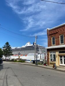 The Riviera cruise ship when docked in Eastport, Maine