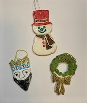 Plaster Christmas ornaments on 50plusses.com