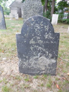 Back of the gravestone of Rev. John Cleaveland Old Burial Ground Essex, Mass.