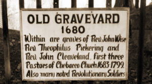Old Burial Ground sign in Essex Mass