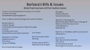 Barbara Gray's Bills and Issues