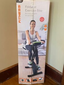 Box for foldable exercise bike sold by Aldi