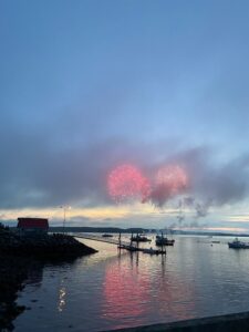 July 4th Fireworks in fog in Lubec, Maine