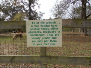 sign about the animals at Noah's Ark