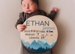 Baby name plaque for hospital newborn photo