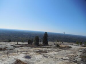 Some areas of the top of Stone Mountain are fenced off
