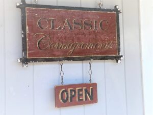 Classic Consignments open sign