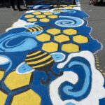 Bee sidewalk, Downtown Greenfield, Mass.