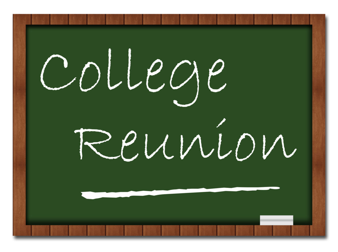 College Reunion chalkboard sign
