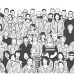 sketch of group photo at reunion